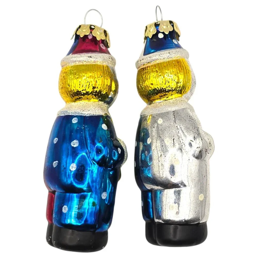 VTG Blown‎ Glass Circus Clown Ornaments 4